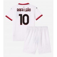 AC Milan Rafael Leao #10 Bortedraktsett Barn 2024-25 Kortermet (+ Korte bukser)